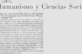 Humanismo y ciencias sociales.