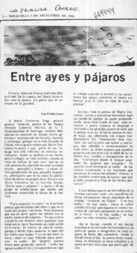 Entre ayes y pájaros  [artículo] Pablo Cassi.