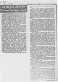 Un nuevo libro de Teresa Donoso Loero