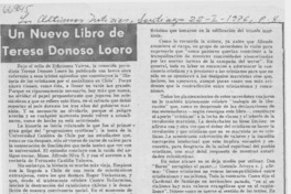 Un nuevo libro de Teresa Donoso Loero