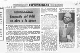 Extensión del DAR se abre a la danza.