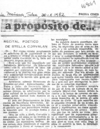 Recital poético de Stella Corvalán.