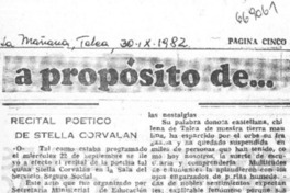 Recital poético de Stella Corvalán.