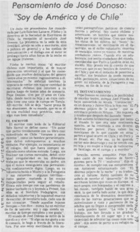 Pensamiento de José Donoso: "Soy de América y de Chile".