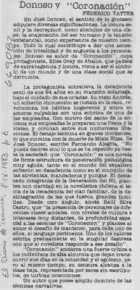 Donoso y "Coronación"
