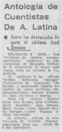 Antología de cuentistas de A. Latina.