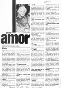 La escritora Virginia Cox : [entrevista]