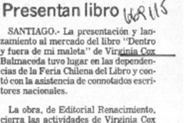 Presentan libro.  [artículo]
