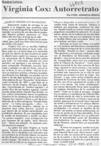 Virginia Cox, autorretrato