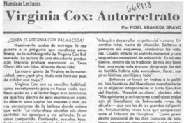 Virginia Cox, autorretrato