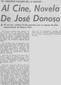 Al cine, novela de José Donoso.
