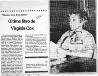 Ultimo libro de Virginia Cox.