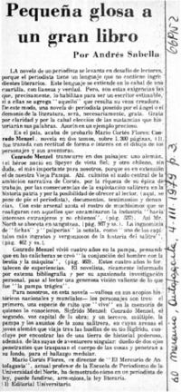 Pequeña glosa a un gran libro  [artículo] Andrés Sabella.