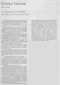 Los cristianos por el socialismo en Chile, por Teresa Donoso Loero