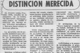 Distinición merecida.