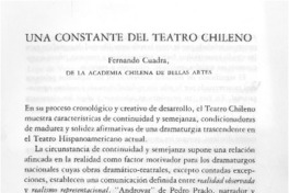Una Constante del teatro chileno.