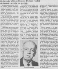 Historiador chileno Ricardo Donoso recibió destacado premio en México.