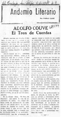 Adolfo Couve, El tren de cuerdas  [artículo] Pablo Cassi.