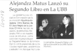 Alejandra Matus lanzó su segundo libro en La UBB.