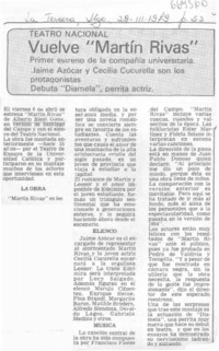 Vuelve "Martín Rivas".