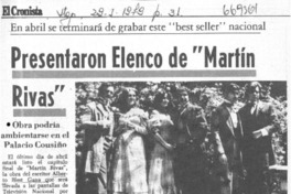 Presentaron elenco de "Martín Rivas".  [artículo]