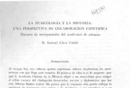 La musicología y la historia: una perspectiva de colaboración científica.