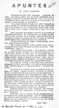 Apuntes de Juan Cameron