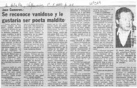 Juan Cameron se reconoce vanidoso y le gustaría ser poeta maldito : [entrevista]