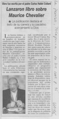 Lanzaro libro sobre Maurice Chevalier.