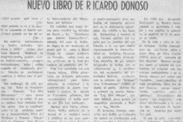 Nuevo libro de Ricardo Donoso.