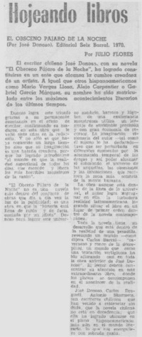 El obsceno pájaro de la noche