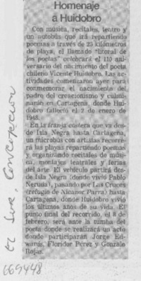 Homenaje a Huidobro.