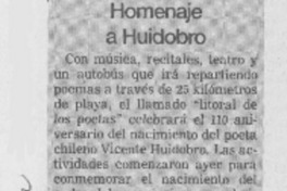 Homenaje a Huidobro.