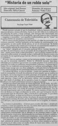 Historia de un roble solo"