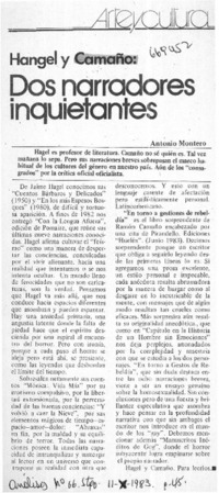 Hangel y Camaño, dos narradores inquietantes