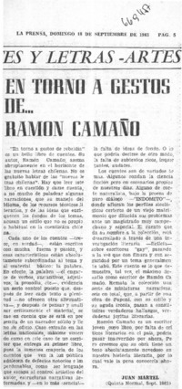 En torno a gestos de -- Ramón Camaño