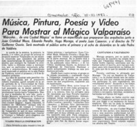 Música, pintura, poesía y video para mostrar al mágico Valparaíso.