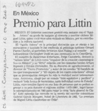 Premio para Littin.