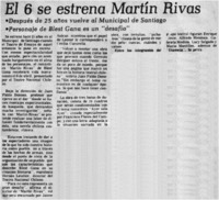 El 6 se estrena Martín Rivas.