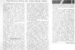 Una nueva obra de Julio César Jobet