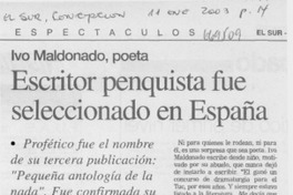 Escritor penquista fue seleccionado en España.