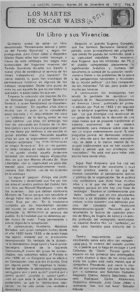 Un libro y sus vivencias