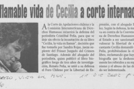 La Inflamable vida de Cecilia a corte internacional.