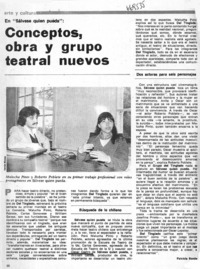 Conceptos, obra y grupo teatral nuevos