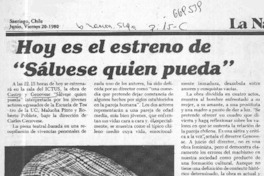 Hoy es el estreno de "Sálvese quien pueda".