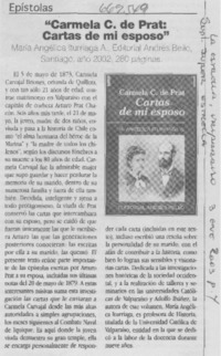 Carmela C. de Prat: cartas de mi esposo