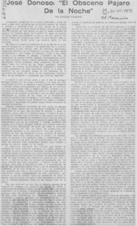 José Donoso, "El obsceno pájaro de la noche"