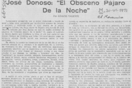 José Donoso, "El obsceno pájaro de la noche"