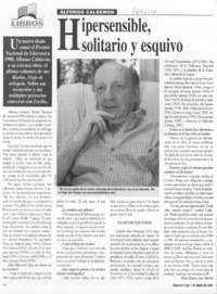 Hipersensible, solitario y esquivo : [entrevista]