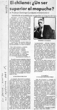 El chileno, ¿Un ser superior al mapuche?.